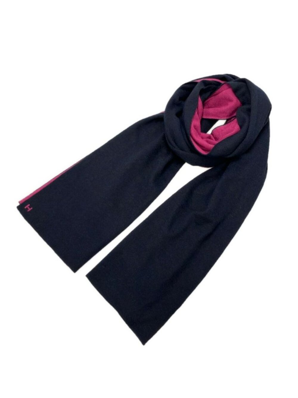 Hermes Scarf Reversible Navy